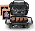 Ninja | Série Feu de Bois | 7 en 1 (BBQ Grill, BBQ, Rôtissage, Friture à Air, Déshydratation, Grillage, Fumage) | Portable et résistant aux intempéries | Cuisson jusqu'à 6 steaks et 30 hot-dogs | Granulés de bois inclus | OG701