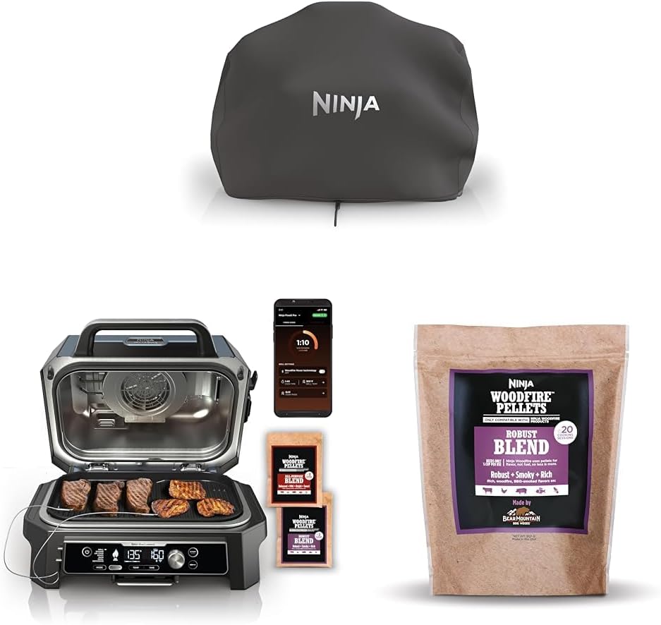 Housse de protection Ninja Woodfire Premium XL pour BBQ et fumoir d'extérieur Pro & OG951 Connect Premium XL