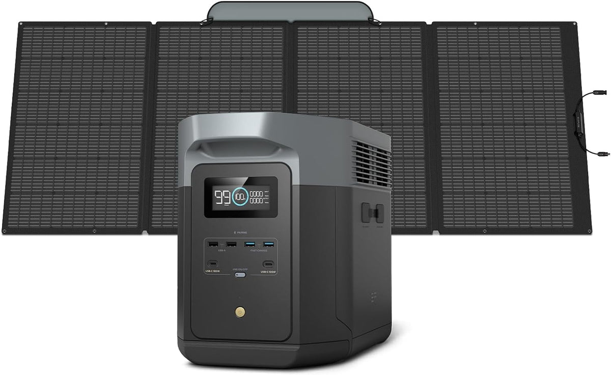 Centrale électrique compact and portable, générateur solaire LFP 2400 W, charge complète en 1 heure, générateur solaire 2048 Wh pour alimentation de secours domestique (panneau solaire en option)