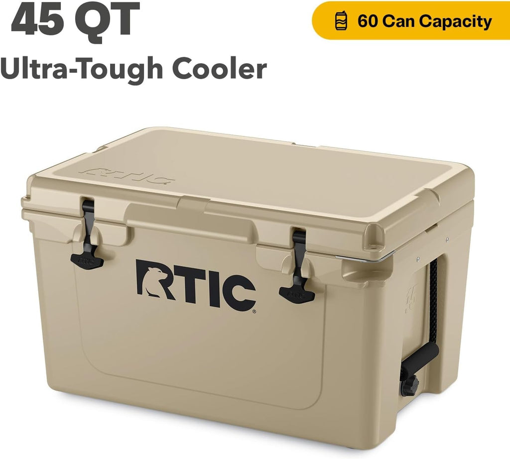Glacière RTIC Ultra-résistante, rigide et portable, idéale pour la plage, les boissons, le camping, les pique-niques, la pêche, le bateau et les barbecues.