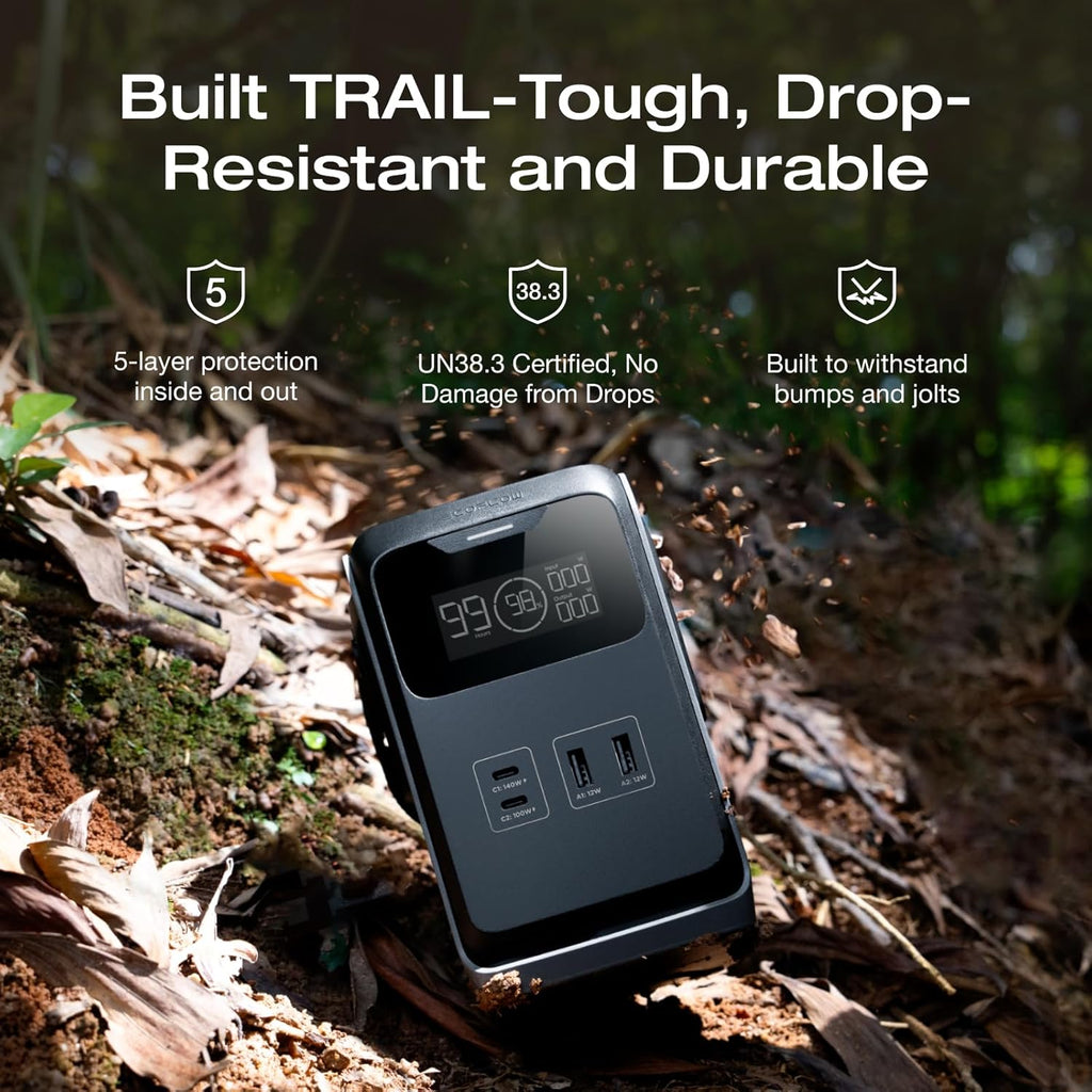 Station d'alimentation compact and portable EF ECOFLOW TRAIL 200 DC, batterie LiFePO4 192 Wh, générateur solaire, sortie CC 220 W, batterie externe compacte pour le camping, les voyages, les activités de plein air et les situations d'urgence (prise