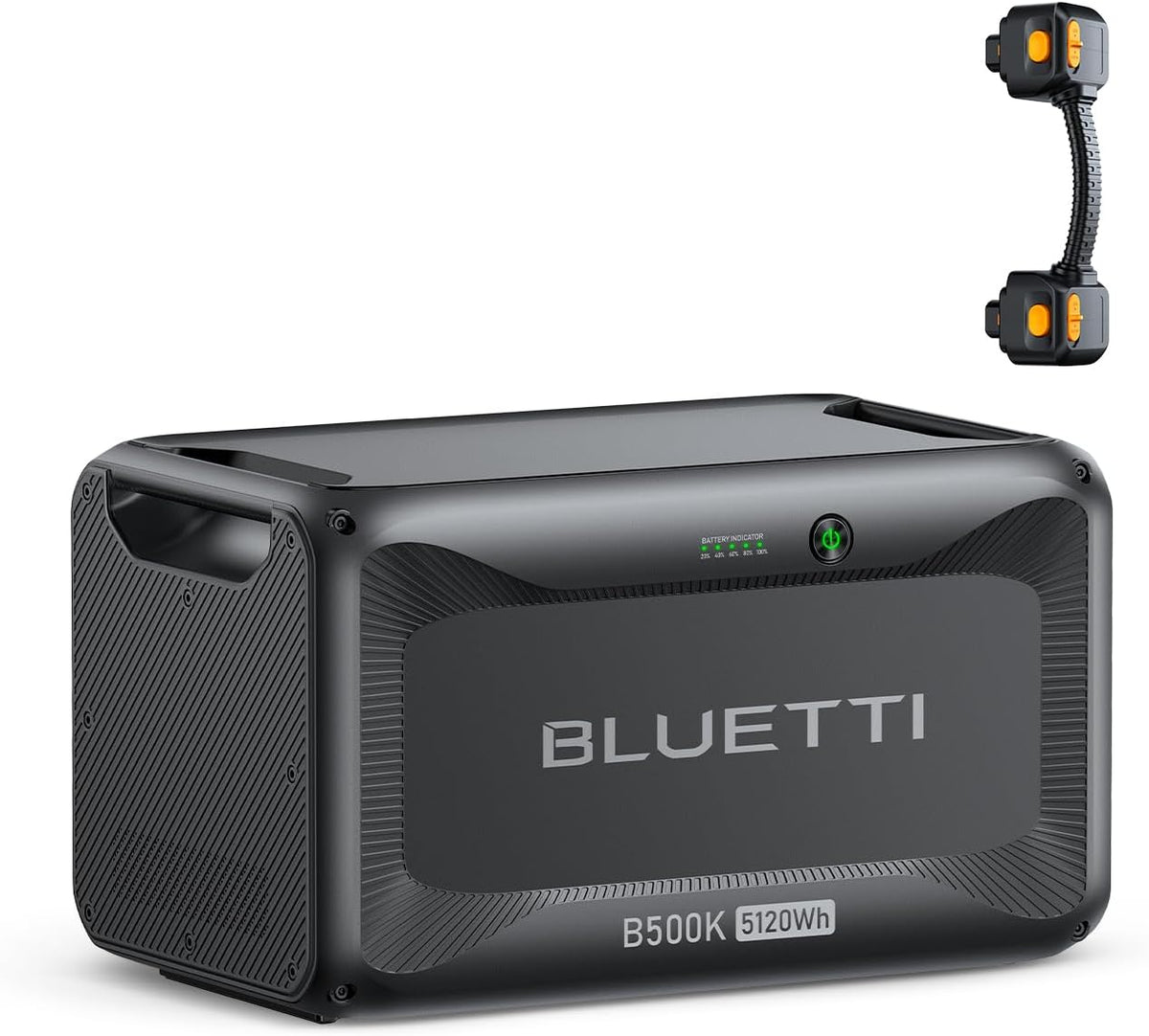 Batterie d'extension BLUETTI B500K pour station d'alimentation compact and portable Apex 300, bloc-batterie LiFePO4 5120 Wh, module complémentaire pour générateur solaire pour alimentation de secours à domicile, urgence, hors réseau (câble