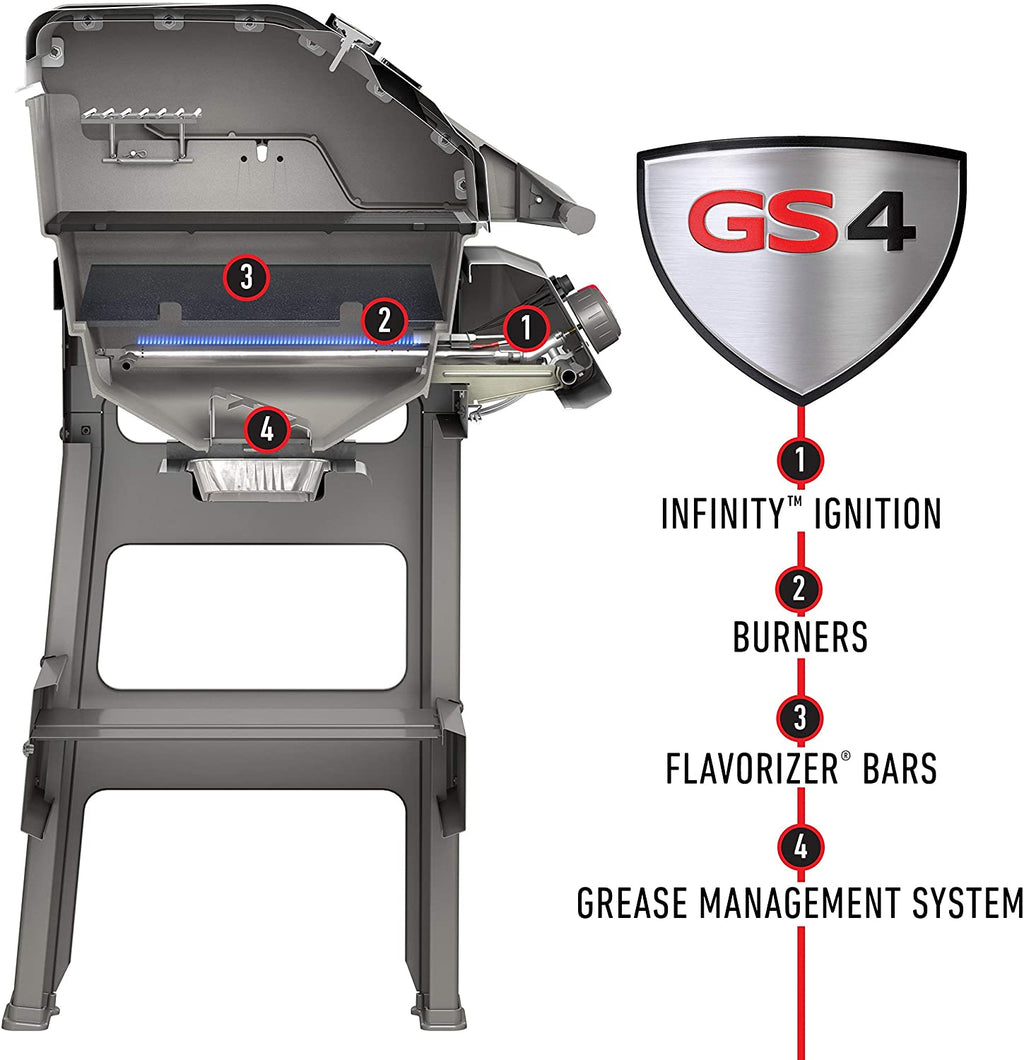 BBQ à gaz propane liquide Weber Spirit II E-310 à 3 brûleurs, noir (réf. 45010001),