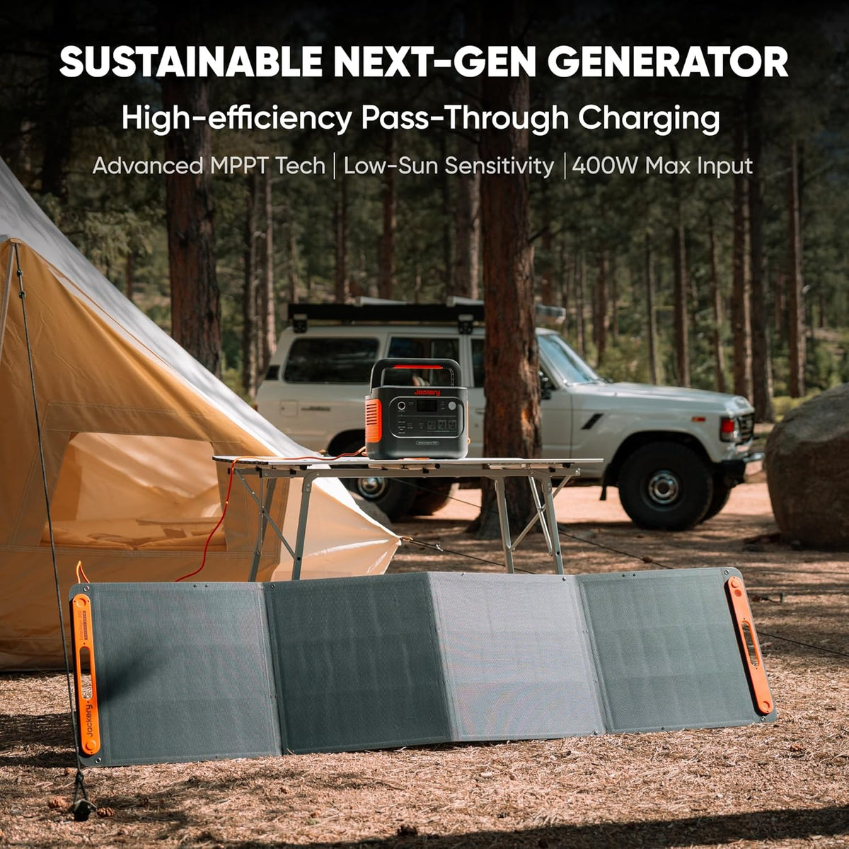 Station d'alimentation compact and portable Jackery Explorer 1000 v2, batterie LiFePO4 1070 Wh, sortie CA 1500 W / USB-C 100 W, charge rapide en 1 heure, générateur solaire pour camping, situations d'urgence, camping-car et vie hors réseau (panneau