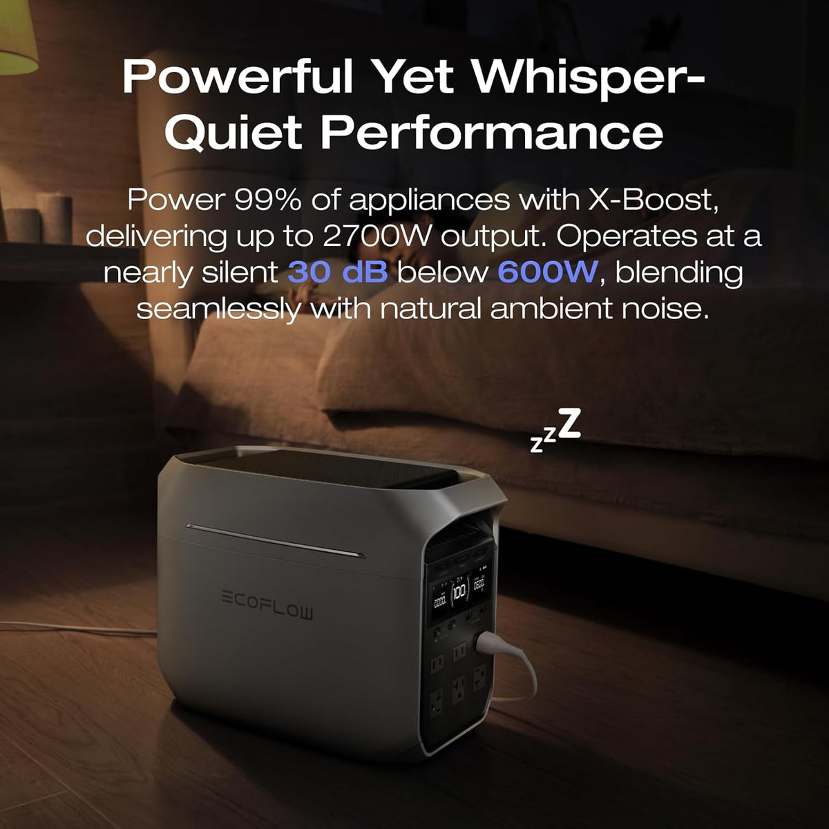 Générateur solaire EF ECOFLOW DELTA 3 Plus avec panneau solaire de 400 W (nouveauté 2024), batterie LFP (LiFePO4) de 1000 W d'entrée solaire, station d'alimentation compact and portable pour l'alimentation de secours à domicile, le camping et les
