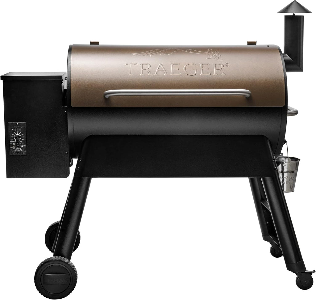 BBQ et fumoir électrique à granulés de bois Traeger Grills Pro 34, couleur bronze, surface de cuisson de 884 pouces carrés, température maximale de 450 degrés, sonde à viande, fonction BBQ 6 en 1