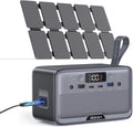 Station d'alimentation compact and portable 100 W avec panneau solaire 25 W, batterie LiFePO4 et prises secteur 110 V. Générateur solaire à charge rapide pour les situations d'urgence (ouragan, etc.), une utilisation en extérieur et les voyages hors