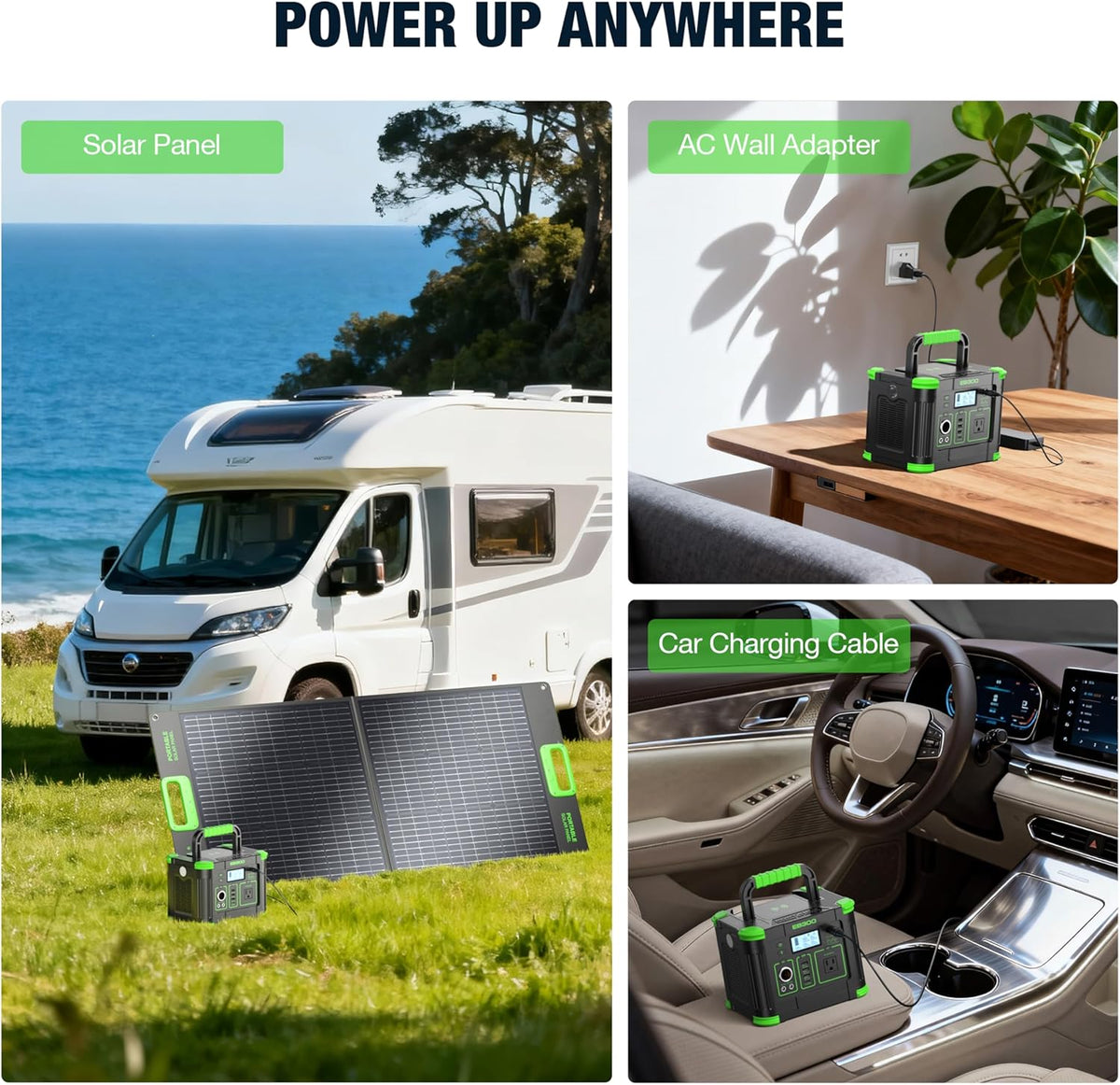Centrale électrique compact and portable 330 W 288,6 Wh, générateur solaire avec sortie USB-C PD 60 W, prise secteur 110 V à onde sinusoïdale pure, charge sans fil 5 W, batterie lithium de secours 330 W pour le camping, les voyages, la chasse et la