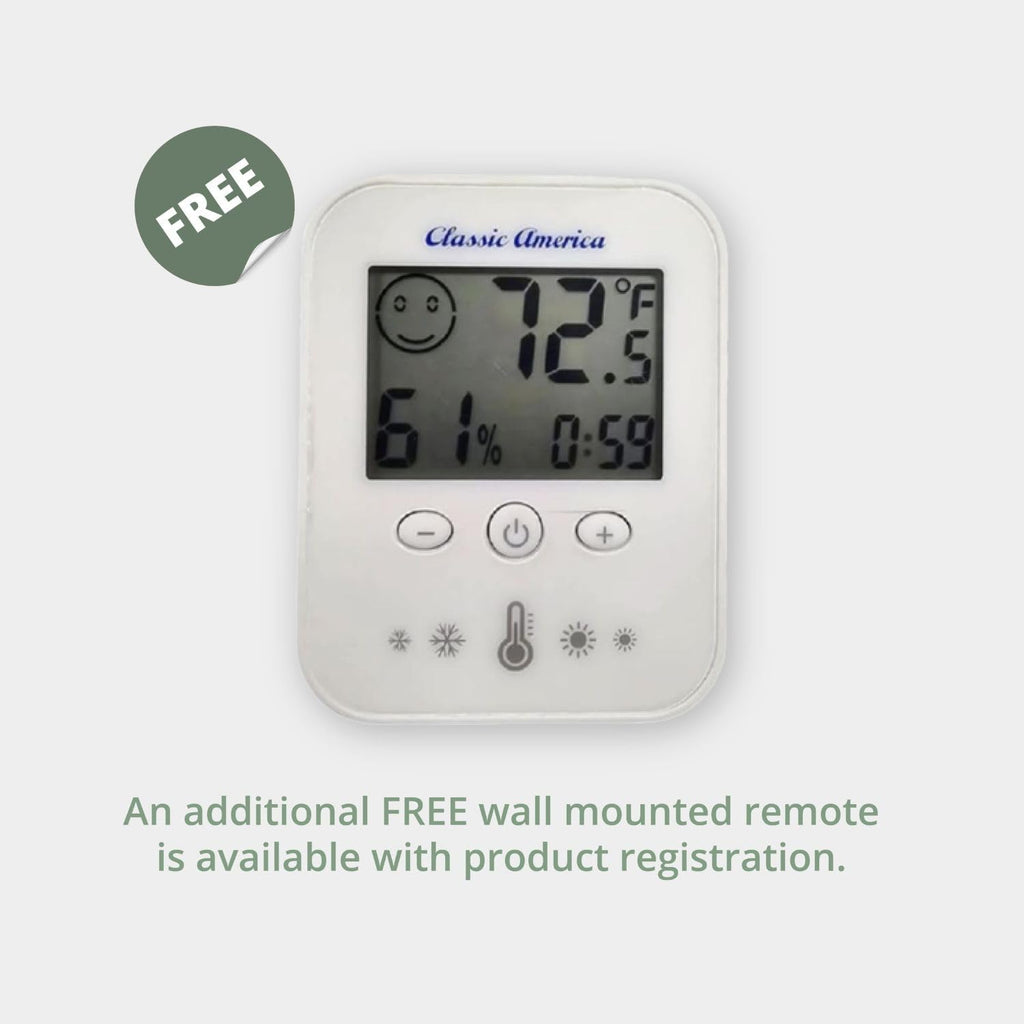 Vtronix Classic America 12 000 BTU, mini-split intelligent avec pompe à chaleur, 19 SEER2, onduleur, montage mural sans conduit, 110/120 V, silencieux (29 dB), Wi-Fi/Alexa, préchargé, kit de tuyauterie de 4,9 m, jusqu’à 51 m²
