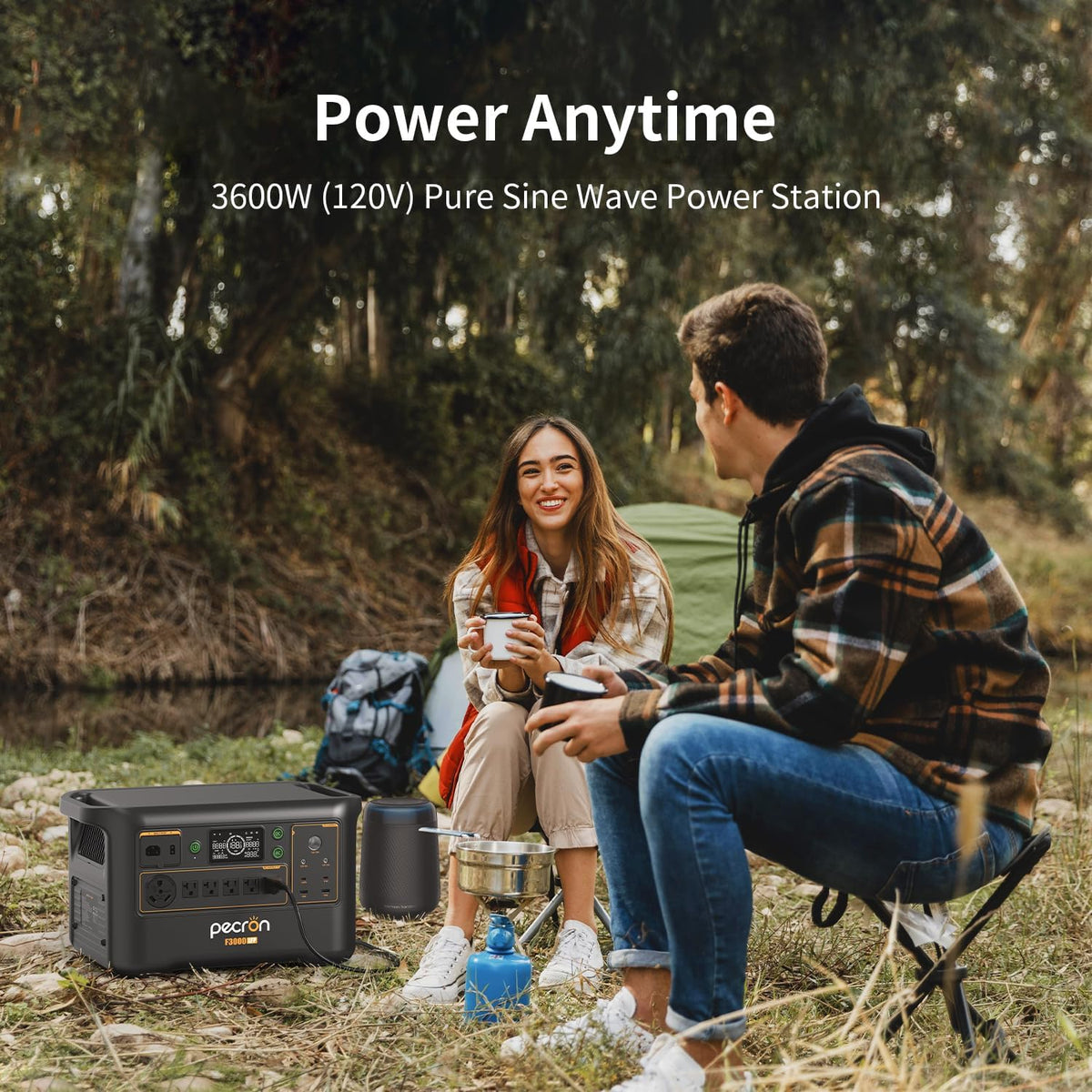 Station d'alimentation compact and portable Pecron F3000LFP, générateur solaire 3072 Wh, batterie LiFePO4 3600 W, alimentation de secours pour la maison, charge rapide, sortie USB-C 100 W, idéale pour le camping et les situations d'urgence en