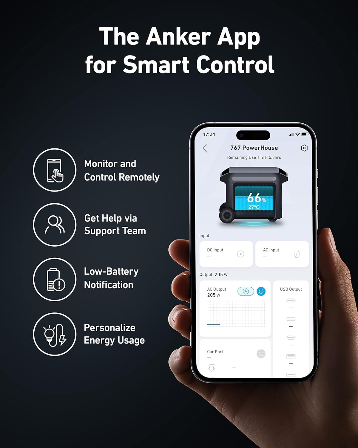 Centrale électrique compact and portable Anker SOLIX F2000 PowerHouse 767 2400W, générateur solaire à batterie GaNPrime pour usage domestique, centrale électrique LiFePO4 pour le camping et les véhicules de loisirs (panneau solaire en option)