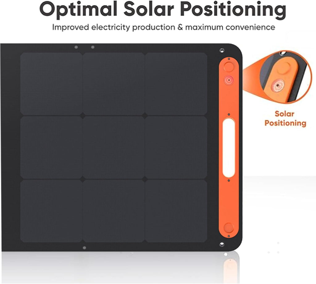 Panneau solaire compact and portable Jackery SolarSaga 200W IP68 pliable bifacial, compatible avec la station d'alimentation et le générateur solaire Jackery Explorer pour toitures, camping hors réseau et camping-cars.