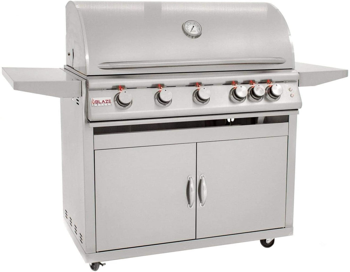 BBQ Blaze sur pied avec éclairage (BLZ-5LTE2-LP-BLZ-5-CART), 40 pouces, au propane
