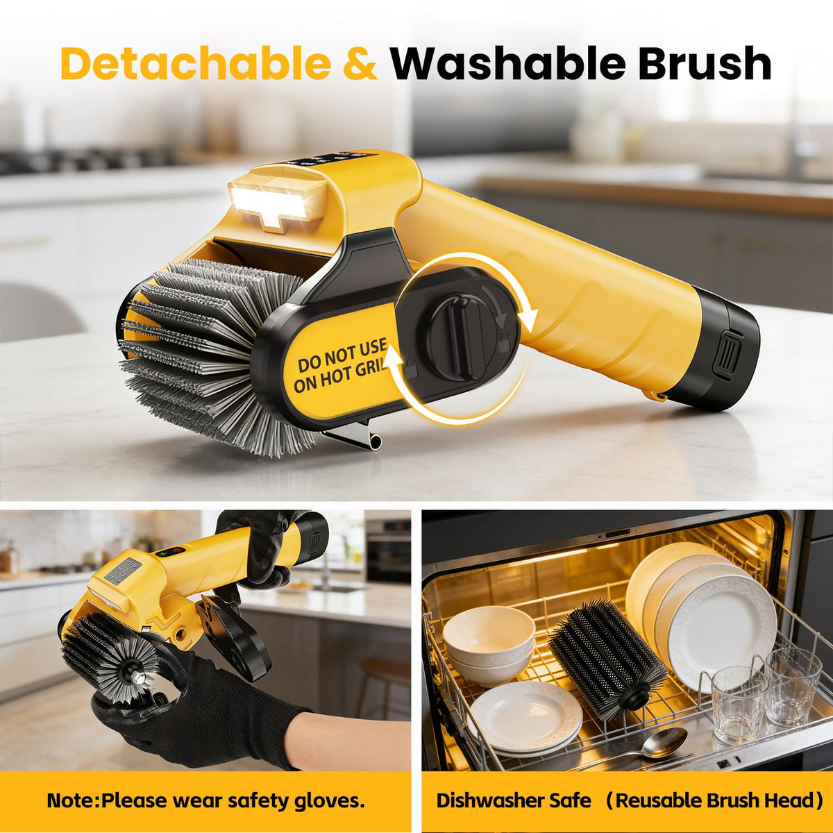 Brosse rotative électrique pour BBQ QIMEDO 5000 mAh - 800 tr/min sans fil