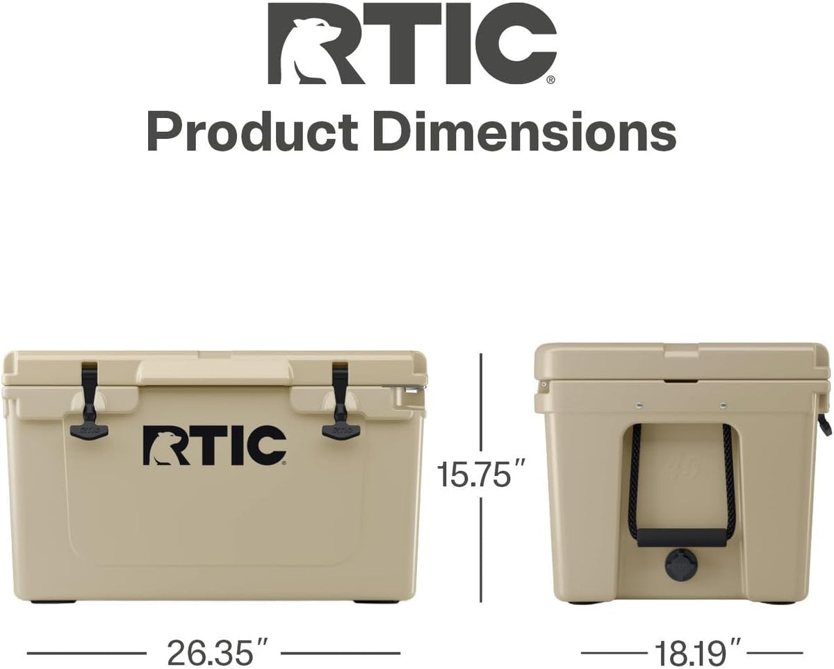 Glacière RTIC Ultra-résistante, rigide et portable, idéale pour la plage, les boissons, le camping, les pique-niques, la pêche, le bateau et les barbecues.