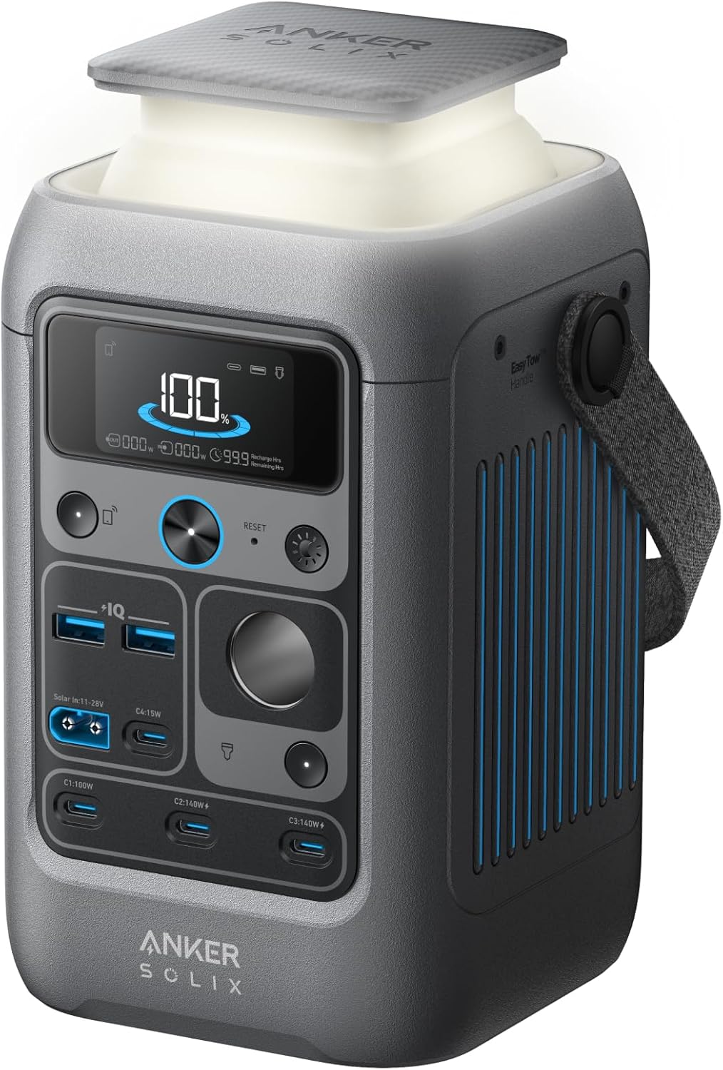 Station d'alimentation Anker SOLIX C300 DC (90 000 mAh), 288 Wh, centrale électrique compact and portable, générateur solaire 300 W, batterie LiFePO4, générateurs pour usage domestique et camping (chargeur mural non inclus) (C300 DC)