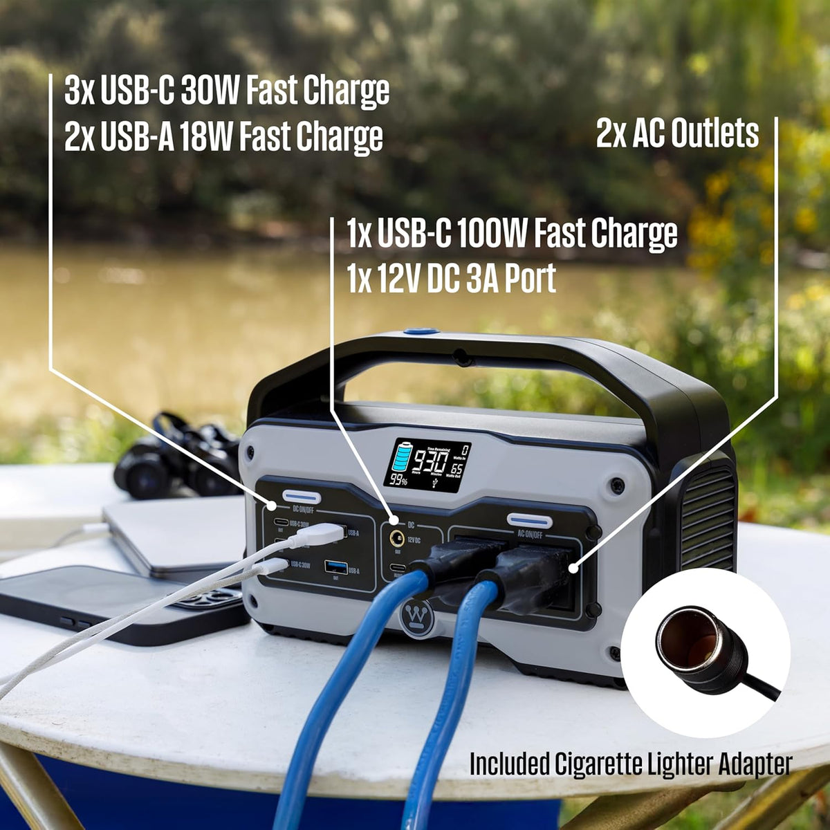 Centrale électrique compact and portable et générateur solaire Westinghouse iGen400s de 400 watts et 183 Wh avec LED et prise CC pour le camping, la maison, les voyages et une utilisation intérieure/extérieure (panneau solaire non inclus).