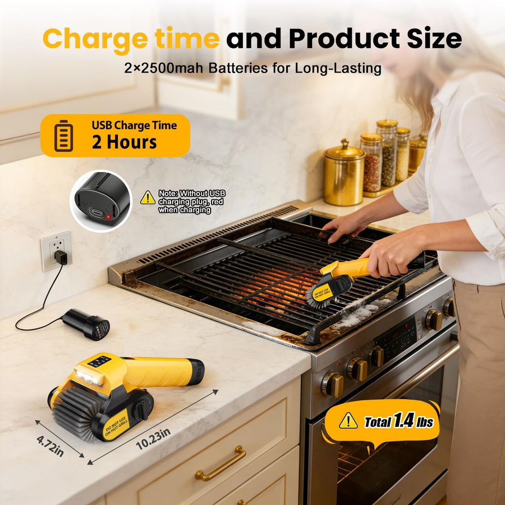 Brosse rotative électrique pour BBQ QIMEDO 5000 mAh - 800 tr/min sans fil