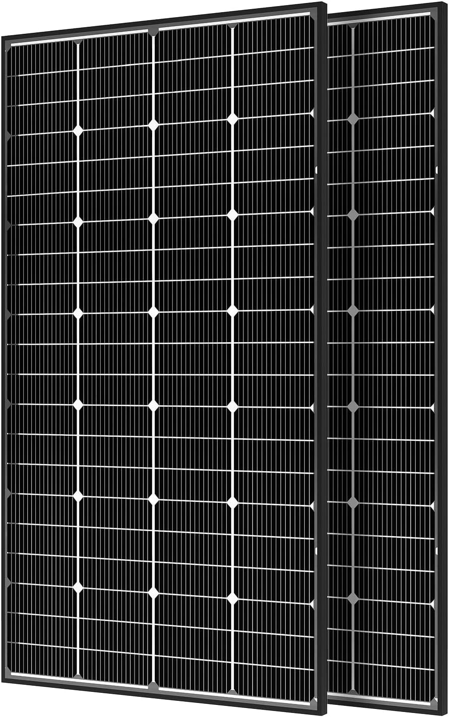 Panneau solaire bifacial JJN 400 W, 16BB, type N, 2 unités, 200 W, 12 V, rendement élevé (25 %), module solaire monocristallin pour camping-car, maison, ferme, caravane, bateau, système solaire hors réseau