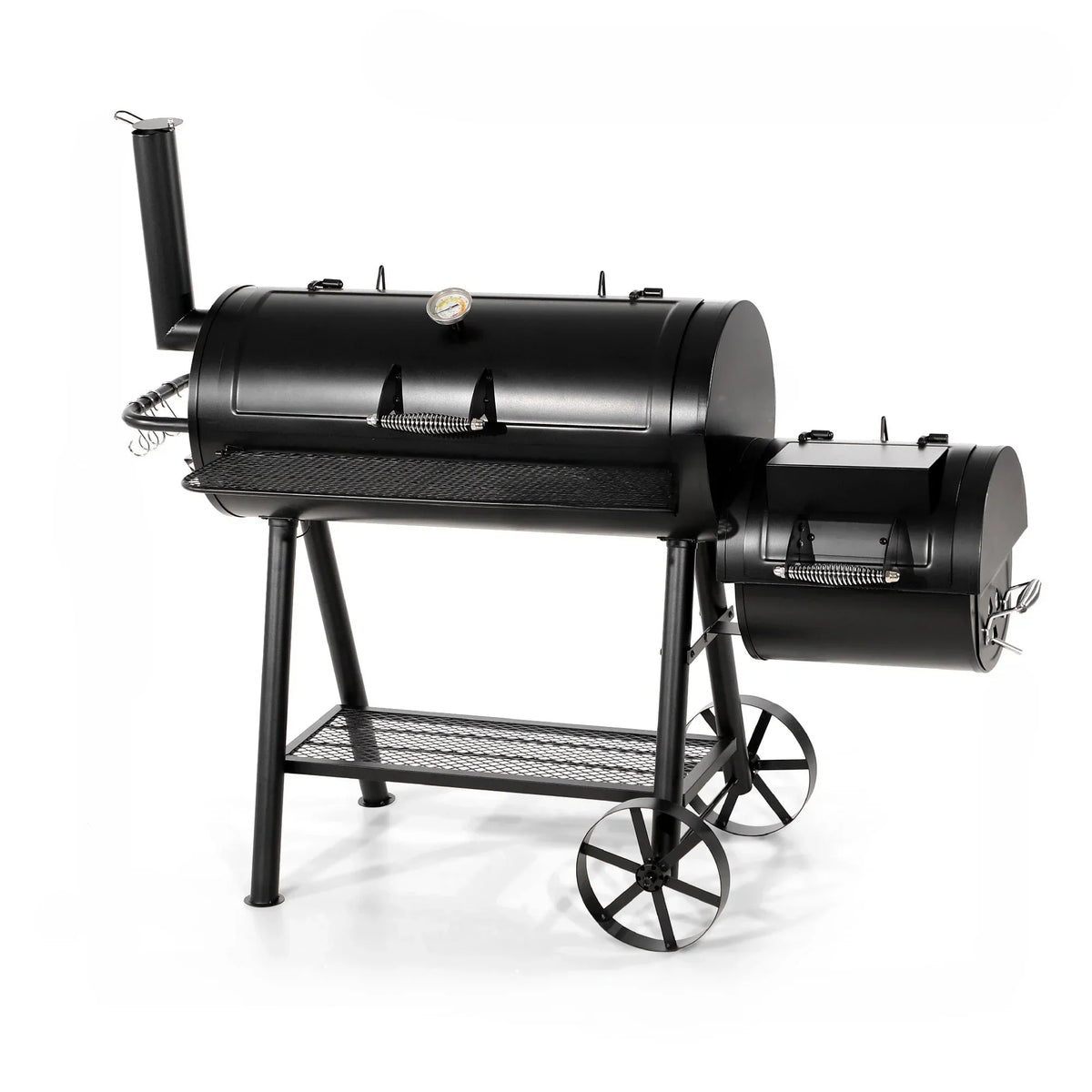 BBQ à charbon de bois surdimensionné de 941 po² avec fumoir décalé, noir