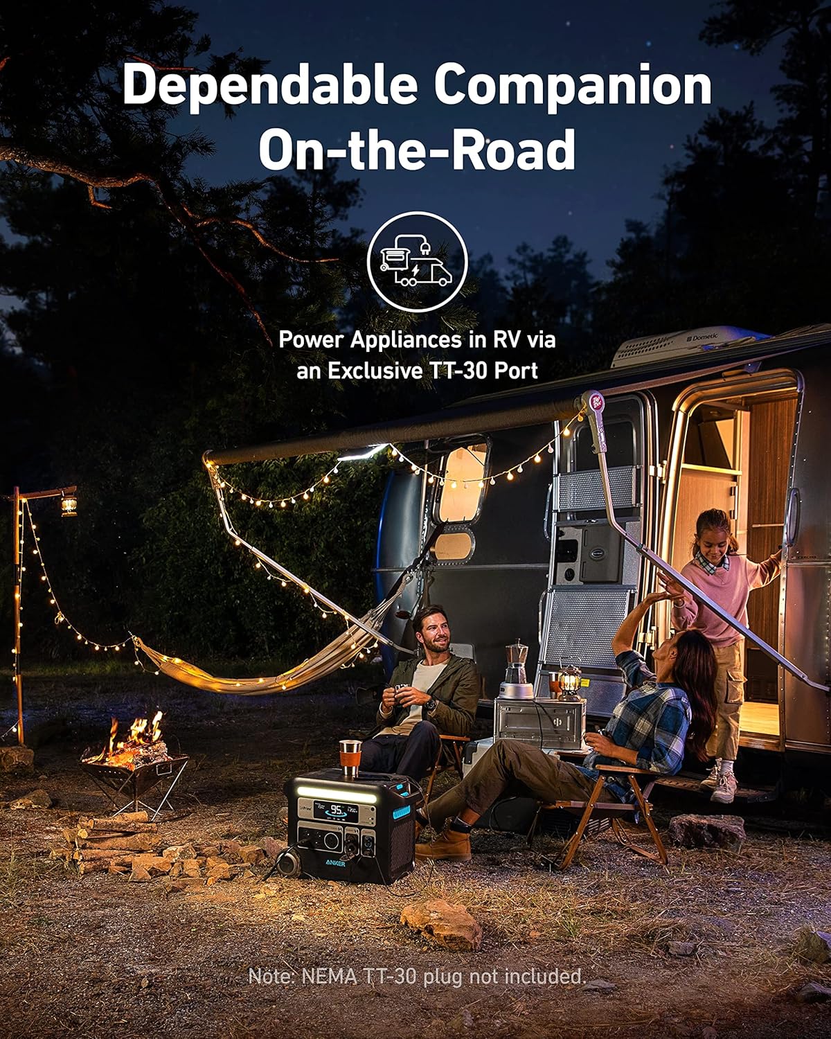 Centrale électrique compact and portable Anker SOLIX F2000 PowerHouse 767 2400W, générateur solaire à batterie GaNPrime pour usage domestique, centrale électrique LiFePO4 pour le camping et les véhicules de loisirs (panneau solaire en option)