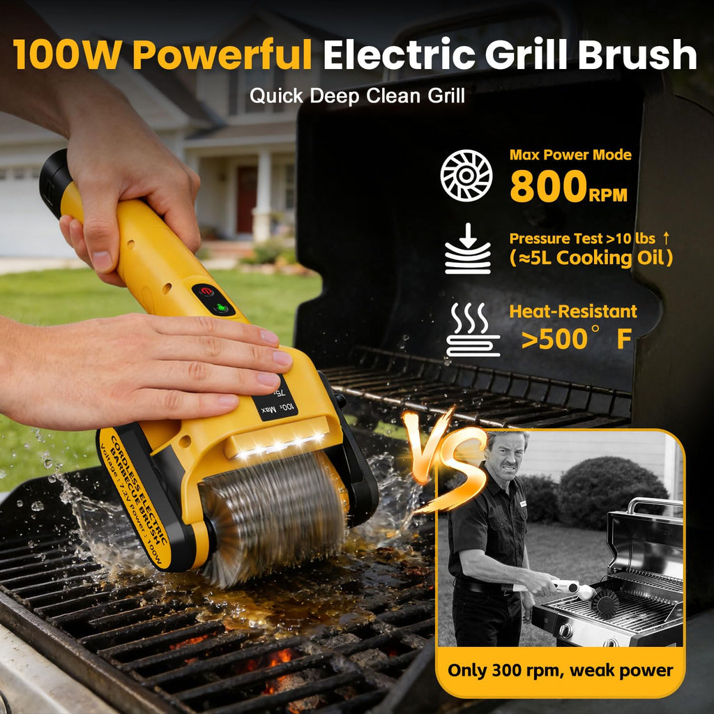 Brosse rotative électrique pour BBQ QIMEDO 5000 mAh - 800 tr/min sans fil
