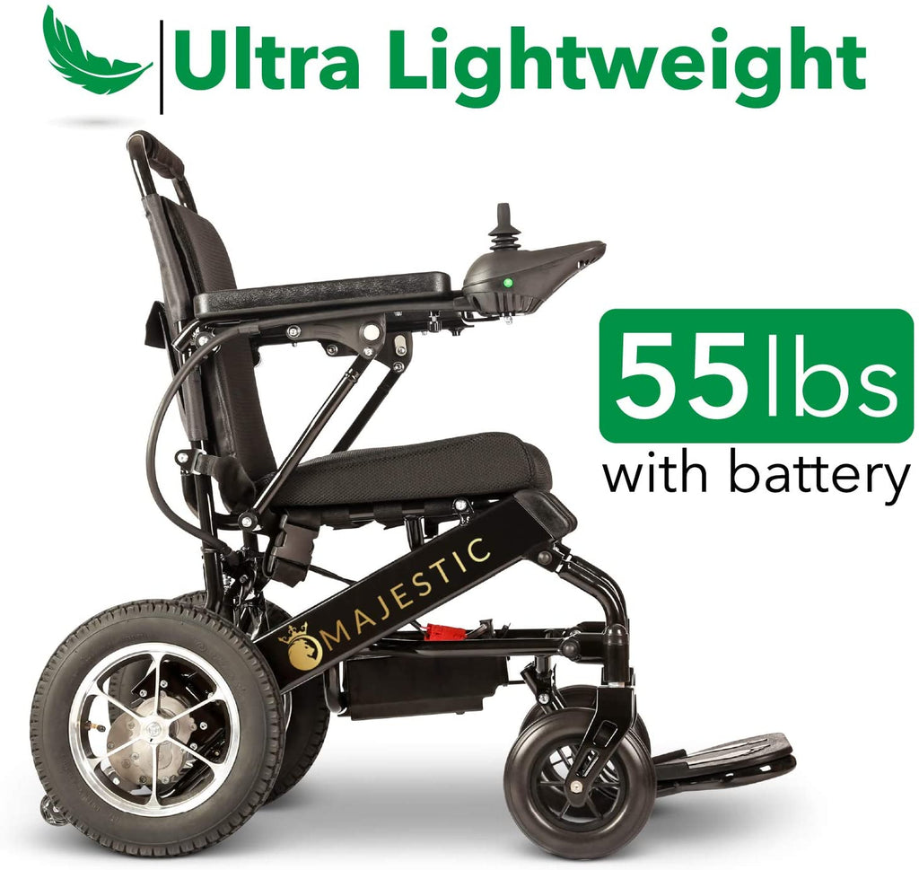 Nouveau fauteuil roulant électrique pliable ultra-léger 2020, homologué FDA et autorisé pour les voyages en avion, robuste, motorisé, compact and portable (largeur d'assise : 17,5 pouces)