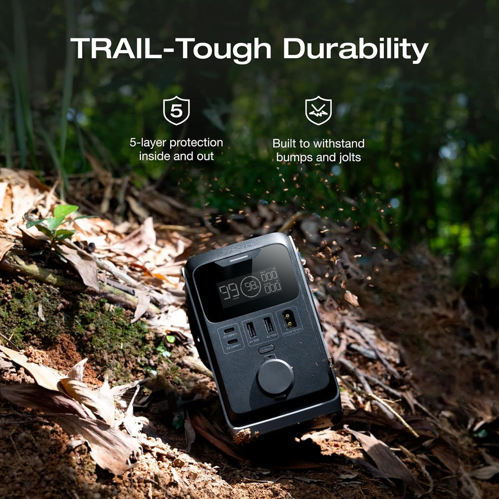 Station d'alimentation EF ECOFLOW TRAIL 300 DC, batterie LiFePO4 288 Wh, générateur solaire compact de 300 W en sortie CC pour le camping, les voyages et les situations d'urgence (prise secteur non incluse).