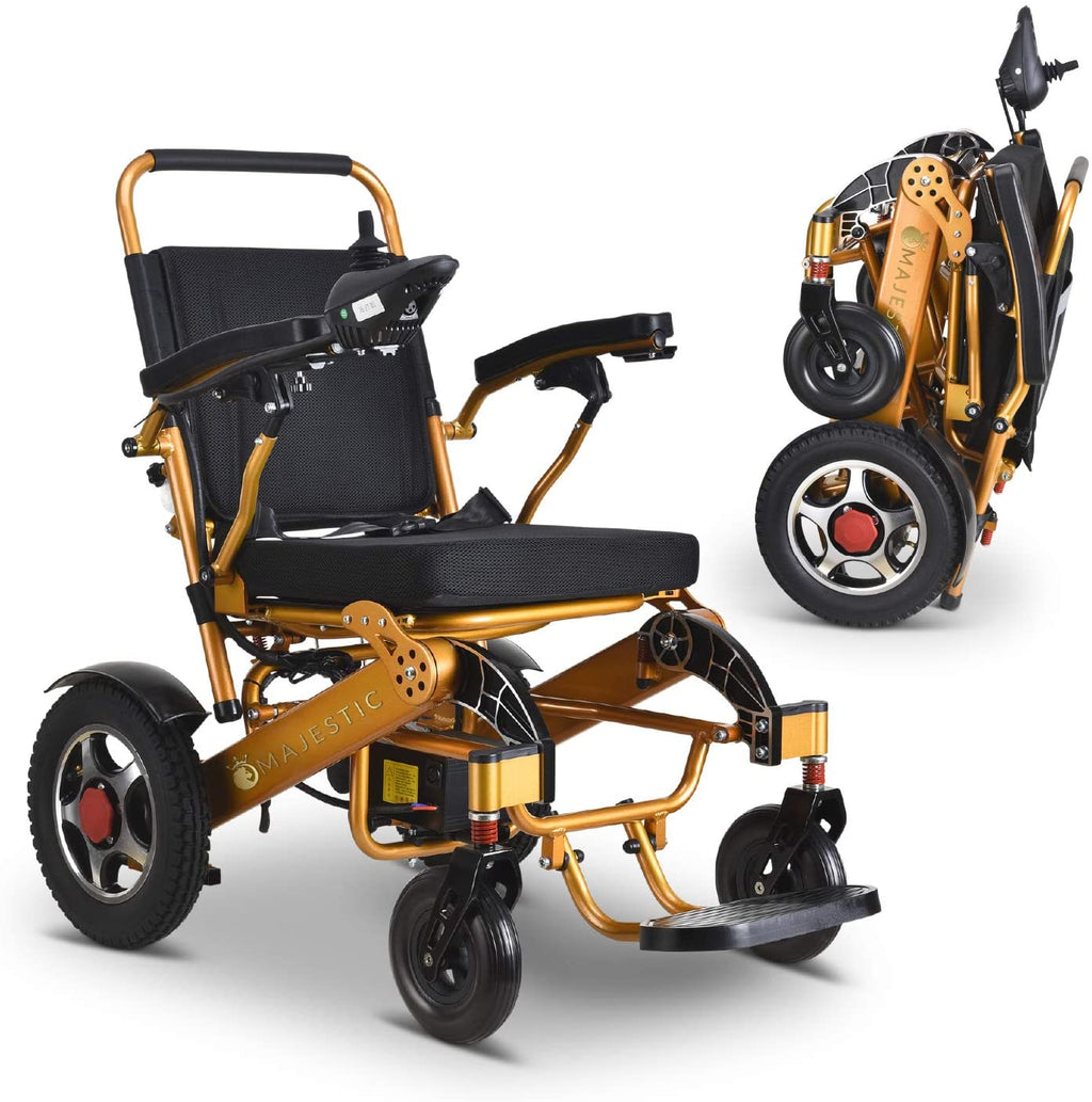 Nouveau fauteuil roulant électrique pliable ultra-léger 2020, homologué FDA et autorisé pour les voyages en avion, robuste, motorisé, compact and portable (largeur d'assise : 17,5 pouces)