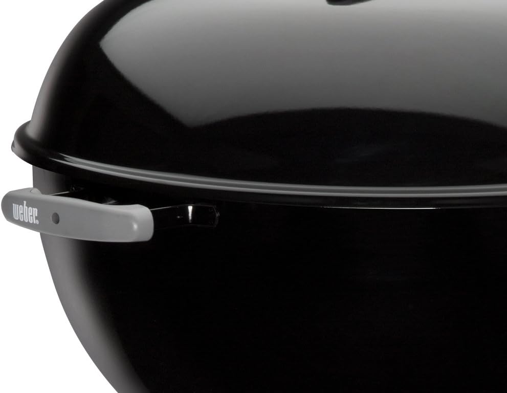 BBQ à charbon Weber Original Kettle, 45,7 cm (18 pouces), noir – BBQ classique d'extérieur avec système de nettoyage One‑Touch™ et régulateurs de température précis