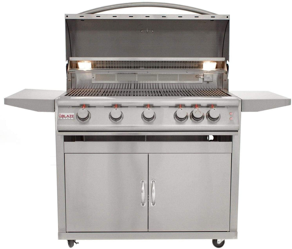 BBQ Blaze sur pied avec éclairage (BLZ-5LTE2-LP-BLZ-5-CART), 40 pouces, au propane