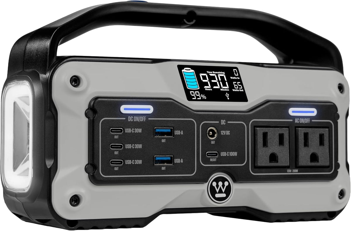 Centrale électrique compact and portable et générateur solaire Westinghouse iGen400s de 400 watts et 183 Wh avec LED et prise CC pour le camping, la maison, les voyages et une utilisation intérieure/extérieure (panneau solaire non inclus).