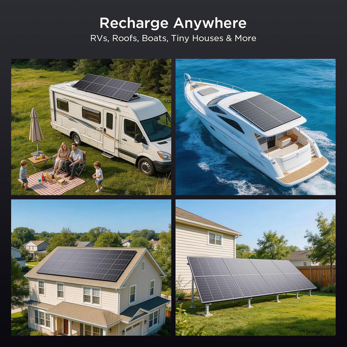 Panneau solaire bifacial de type N 16BB 400 W (2 pièces) - 200 W - 12 V - 25 % de rendement - Conception anti-ombrage à double module parallèle pour camping-cars, fourgons, bateaux, maisons, toitures et systèmes hors réseau (lot de 2, 200 W)