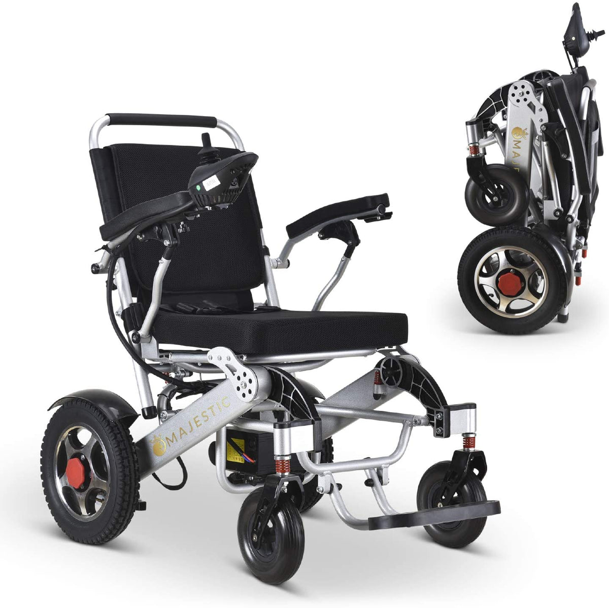 Nouveau fauteuil roulant électrique pliable ultra-léger 2020, homologué FDA et autorisé pour les voyages en avion, robuste, motorisé, compact and portable (largeur d'assise : 17,5 pouces)