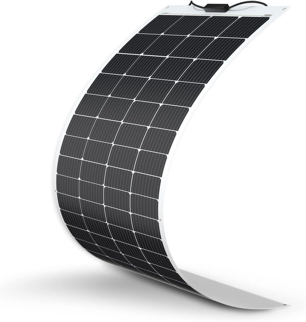 Panneaux solaires Renogy 200 W 12 V, flexibles, haute efficacité (22 %), ultra-légers, orientables à 240°, pour bateaux, camping-cars, cabines, fourgonnettes, voitures et surfaces courbes.