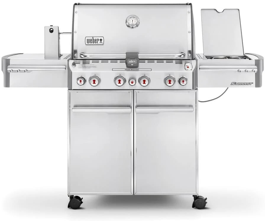 BBQ au propane liquide Weber Summit S-470 à 4 brûleurs, en acier inoxydable, 580 pouces carrés (environ 3400 cm²).