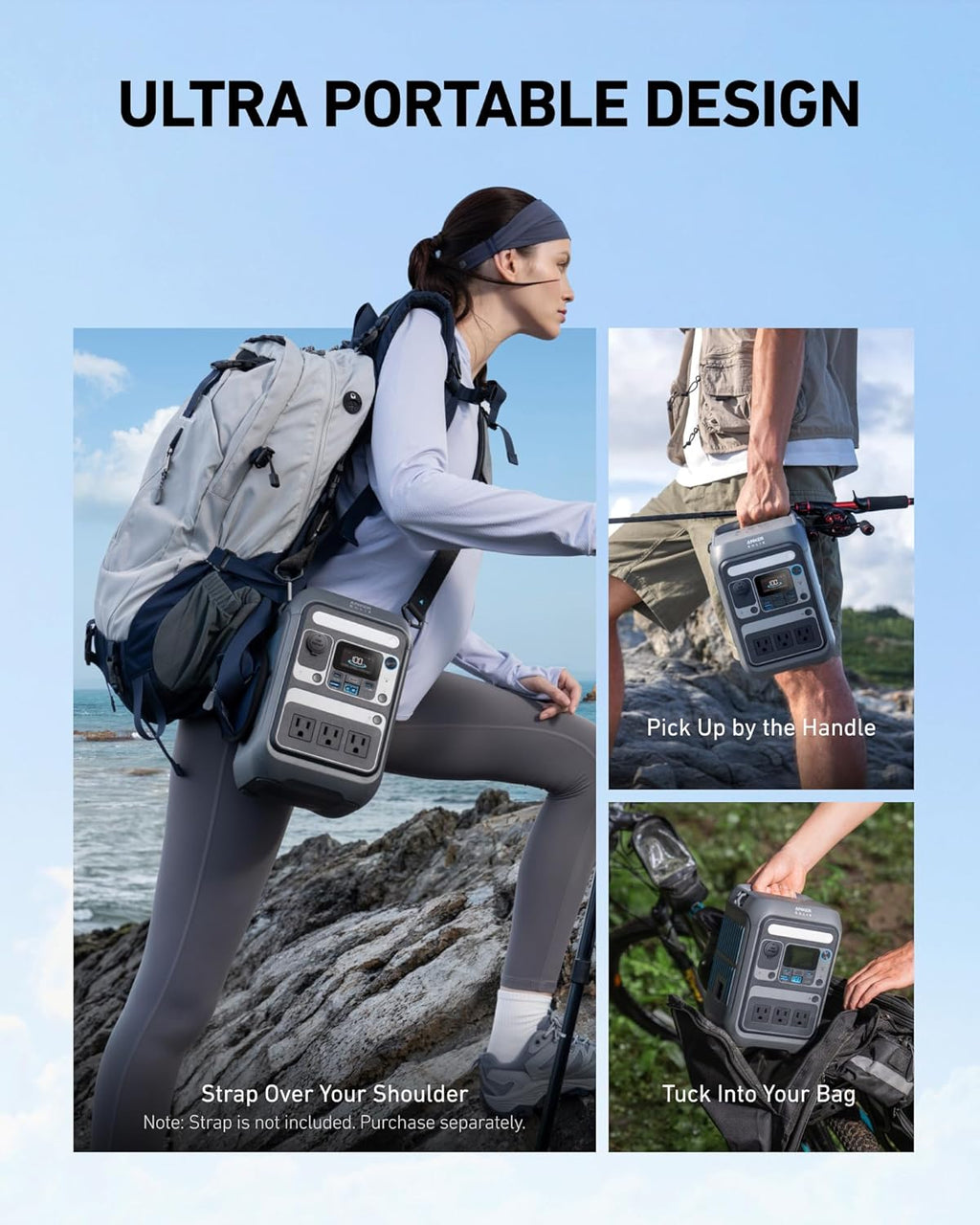 Générateur solaire Anker SOLIX C300 avec panneau solaire 60 W, station d'alimentation compact and portable 288 Wh, batterie LiFePO4 300 W (600 W en crête), charge rapide bidirectionnelle 140 W pour le camping, les voyages et les situations d'urgence.