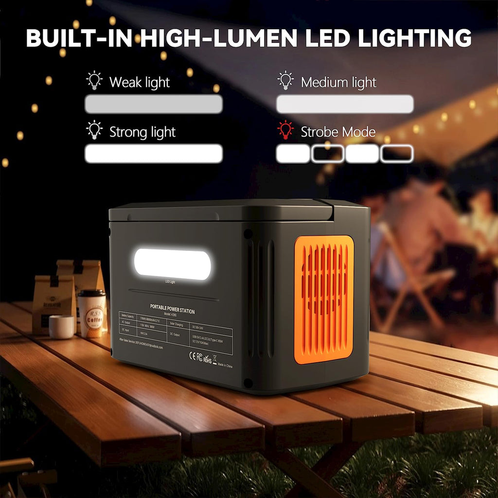 Station d'alimentation compact and portable HOWEASY, générateur solaire 260 W (500 W en crête) avec alimentation auxiliaire 65 W, prise secteur 110 V à onde sinusoïdale pure, batterie lithium de secours 48 000 mAh pour le camping, les voyages et les