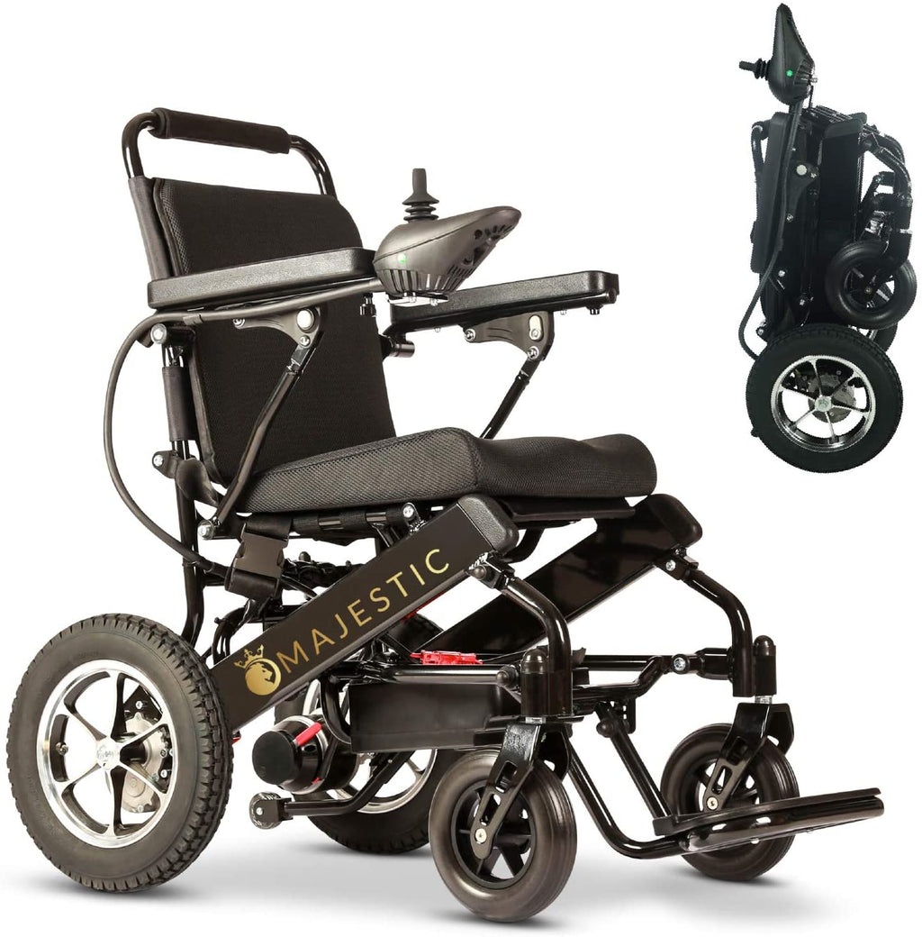 Nouveau fauteuil roulant électrique pliable ultra-léger 2020, homologué FDA et autorisé pour les voyages en avion, robuste, motorisé, compact and portable (largeur d'assise : 17,5 pouces)