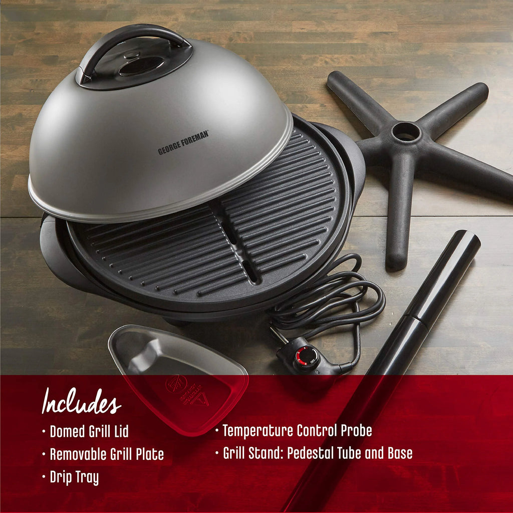 Gril électrique George Foreman Silver 12+ portions (jusqu'à 15 personnes)