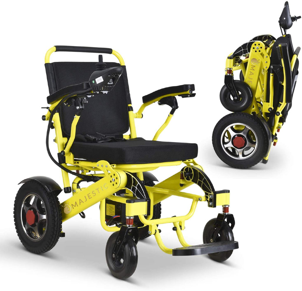 Nouveau fauteuil roulant électrique pliable ultra-léger 2020, homologué FDA et autorisé pour les voyages en avion, robuste, motorisé, compact and portable (largeur d'assise : 17,5 pouces)