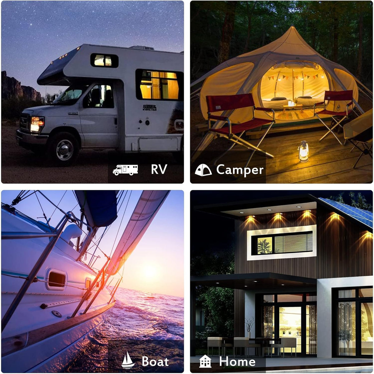 Panneau solaire bifacial JJN 400 W, 16BB, type N, 2 unités, 200 W, 12 V, rendement élevé (25 %), module solaire monocristallin pour camping-car, maison, ferme, caravane, bateau, système solaire hors réseau
