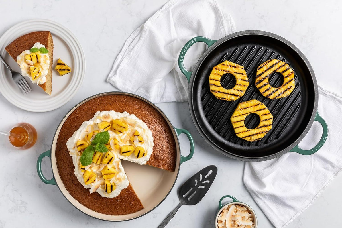 Cocotte multifonction Le Creuset en fonte émaillée avec couvercle BBQ grill, 3,5 l, Artichaut