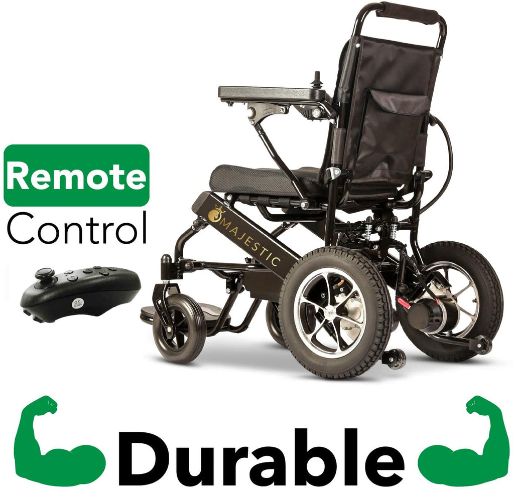 Nouveau fauteuil roulant électrique pliable ultra-léger 2020, homologué FDA et autorisé pour les voyages en avion, robuste, motorisé, compact and portable (largeur d'assise : 17,5 pouces)