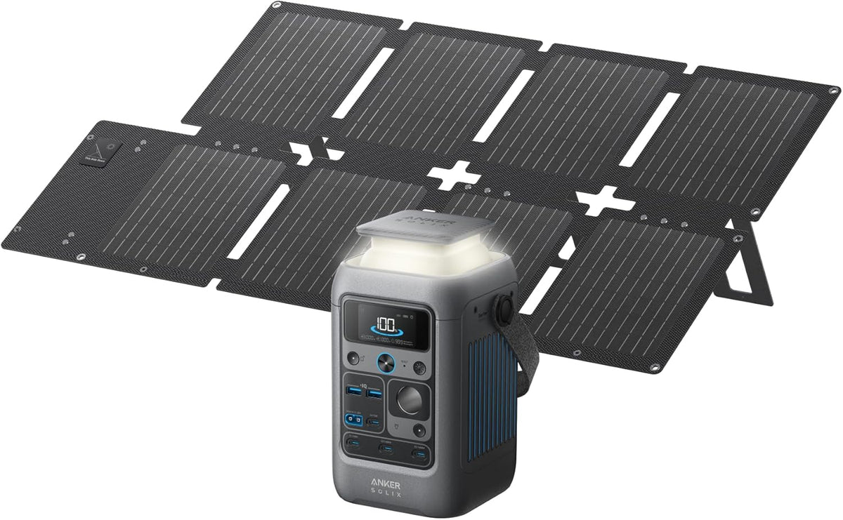 Station d'alimentation Anker SOLIX C300 DC (90 000 mAh), 288 Wh, générateur solaire compact and portable 300 W, batterie LiFePO4, générateur pour usage domestique et camping (chargeur mural non inclus).