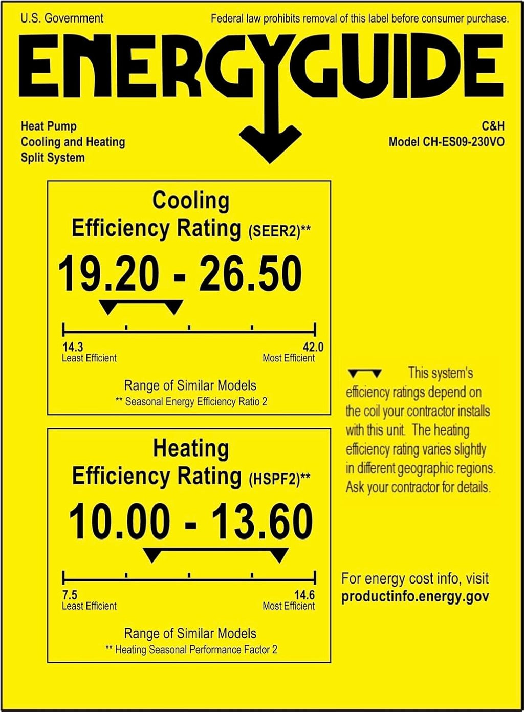 Système de climatisation/chauffage monosplit sans conduit Cooper & Hunter série Olivia, 9 000 BTU, 230 V, 24 SEER2, avec kit d'installation.