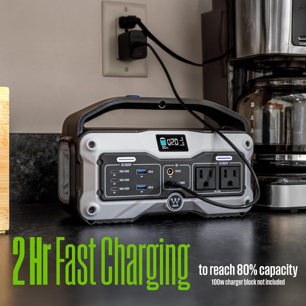 Centrale électrique compact and portable et générateur solaire Westinghouse iGen400s de 400 watts et 183 Wh avec LED et prise CC pour le camping, la maison, les voyages et une utilisation intérieure/extérieure (panneau solaire non inclus).