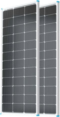 Panneau solaire 100 watts 12 volts, module photovoltaïque monocristallin haute efficacité avec chargeur pour camping-cars, bateaux, toitures, batteries agricoles et autres applications hors réseau, RNG-100D-SS, panneau unique de 100 W (pack de 2