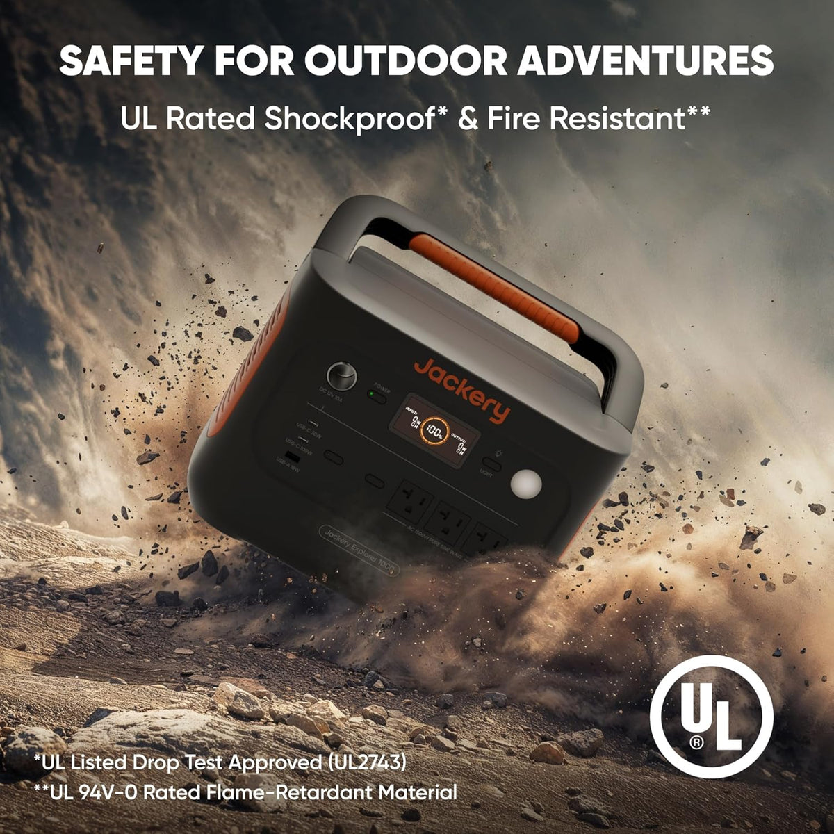 Station d'alimentation compact and portable Jackery Explorer 1000 v2 avec sac de transport, batterie LiFePO4 1070 Wh, sortie CA 1500 W / USB-C 100 W, charge rapide en 1 heure, générateur solaire pour le camping en plein air