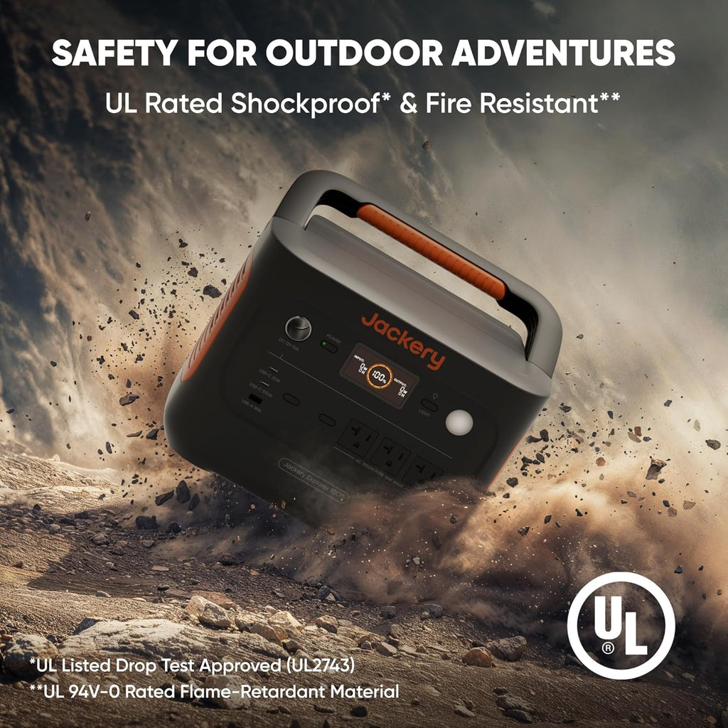Station d'alimentation compact and portable Jackery Explorer 1000 v2, batterie LiFePO4 1070 Wh, sortie CA 1500 W / USB-C 100 W, charge rapide en 1 heure, générateur solaire pour camping, situations d'urgence, camping-car et vie hors réseau (panneau